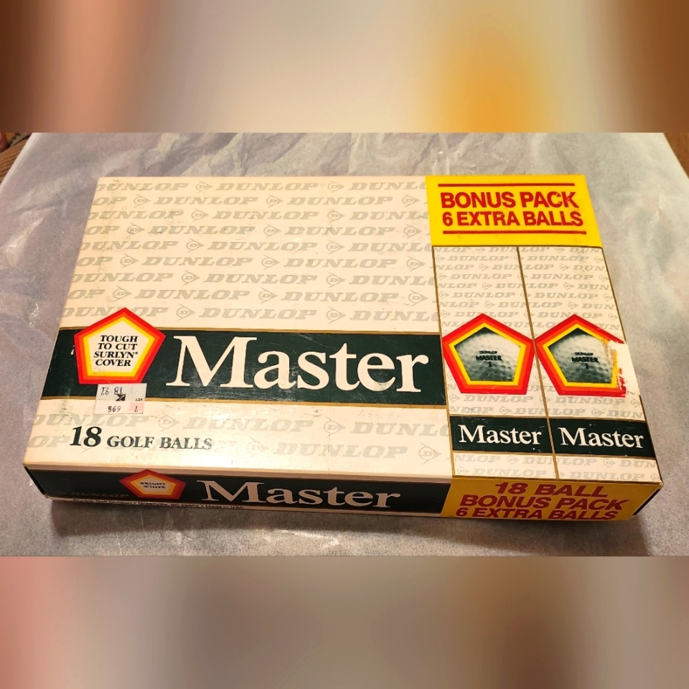 VINTAGE Dunlap Master Bright White Golf Balls 18 NWT 1991